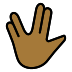 vulcan salute, medium-dark skin tone